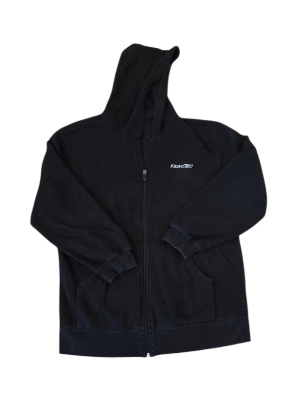 Reebok Black Hoodie with White Logo Print. XL